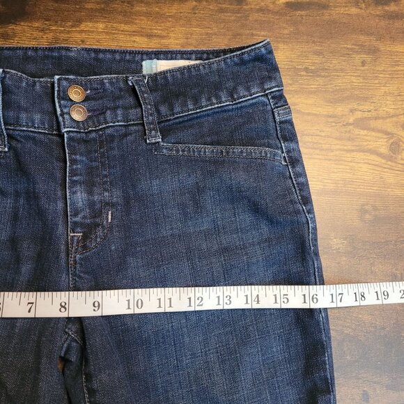Vtg GAP Jeans Women 6 R Bowery Curvy Flare Low Rise Button Flap Dark Wash Y2K - Picture 8 of 12